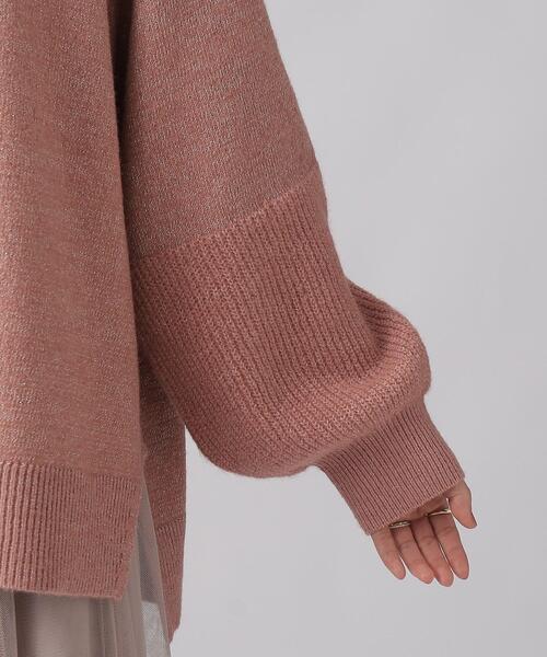 SHOO・LA・RUE(シューラルー)の「◆【体型カバー】上品な抜け感 ぽわん袖 ラメニット(ニット/セーター・レディース・ピンク系/ネイビー/グリーン系/ベージュ・00)」の22枚目の写真