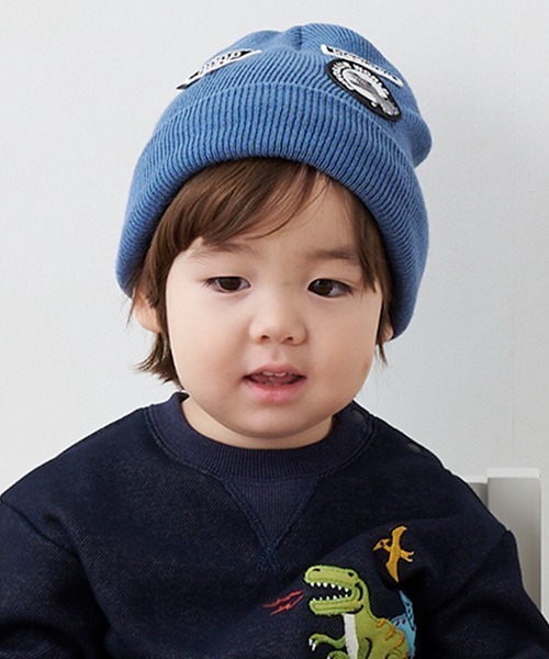 kladskap（クレードスコープ）の「いろいろワッペンニット帽（ニットキャップ/ビーニー・キッズ・ブラック/ブルー/パープル・FREE）」の2枚目の写真