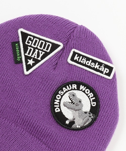 kladskap（クレードスコープ）の「いろいろワッペンニット帽（ニットキャップ/ビーニー・キッズ・ブラック/ブルー/パープル・FREE）」の15枚目の写真