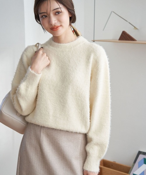 ROPE' PICNIC(ロペピクニック)の「シャギーニットプルオーバー(ニット/セーター・レディース・チャコールグレー/キナリ/ピンク系その他2/サックスブルー・38)」の11枚目の写真