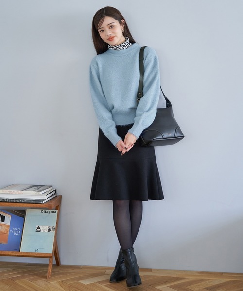 ROPE' PICNIC(ロペピクニック)の「シャギーニットプルオーバー(ニット/セーター・レディース・チャコールグレー/キナリ/ピンク系その他2/サックスブルー・38)」の12枚目の写真