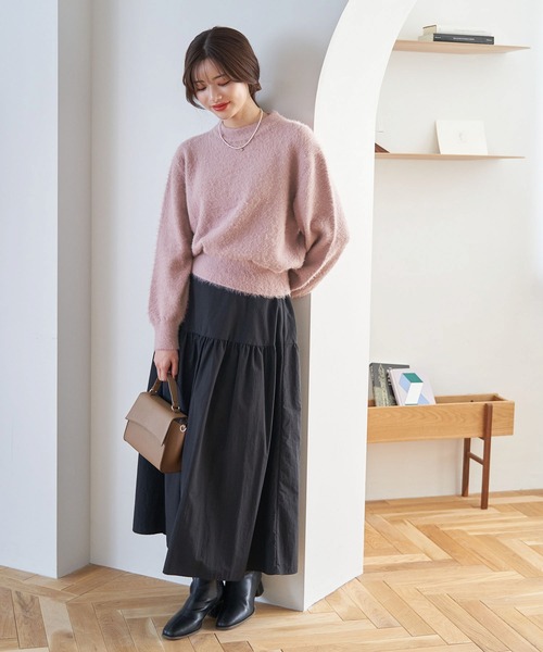 ROPE' PICNIC(ロペピクニック)の「シャギーニットプルオーバー(ニット/セーター・レディース・チャコールグレー/キナリ/ピンク系その他2/サックスブルー・38)」の15枚目の写真