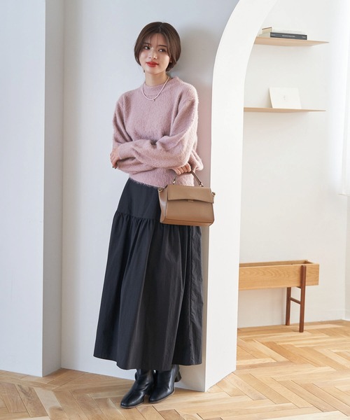 ROPE' PICNIC(ロペピクニック)の「シャギーニットプルオーバー(ニット/セーター・レディース・チャコールグレー/キナリ/ピンク系その他2/サックスブルー・38)」の16枚目の写真