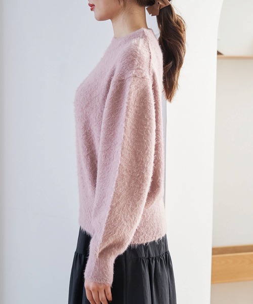 ROPE' PICNIC(ロペピクニック)の「シャギーニットプルオーバー(ニット/セーター・レディース・チャコールグレー/キナリ/ピンク系その他2/サックスブルー・38)」の20枚目の写真