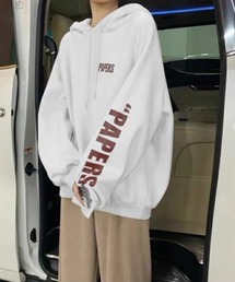 DIAVEL | 裏起毛　袖ロゴプリント　ルーズパーカー(パーカー)