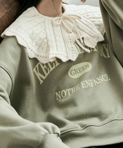 kirakiraShop（キラキラショップ）の「裏起毛コクーンロゴスウェット（スウェット・レディース・カーキ/ブラック/ベージュ/ラベンダー/グレー系その他/グレー系その他2/チャコール・FREE）」の6枚目の写真