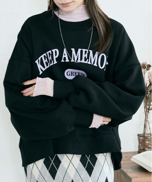 kirakiraShop（キラキラショップ）の「裏起毛コクーンロゴスウェット（スウェット・レディース・カーキ/ブラック/ベージュ/ラベンダー/グレー系その他/グレー系その他2/チャコール・FREE）」の8枚目の写真