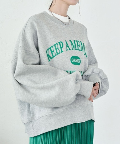 kirakiraShop（キラキラショップ）の「裏起毛コクーンロゴスウェット（スウェット・レディース・カーキ/ブラック/ベージュ/ラベンダー/グレー系その他/グレー系その他2/チャコール・FREE）」の18枚目の写真