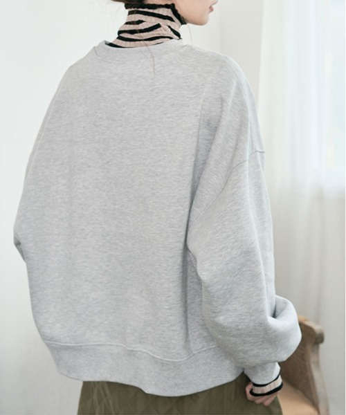 kirakiraShop（キラキラショップ）の「裏起毛コクーンロゴスウェット（スウェット・レディース・カーキ/ブラック/ベージュ/ラベンダー/グレー系その他/グレー系その他2/チャコール・FREE）」の20枚目の写真