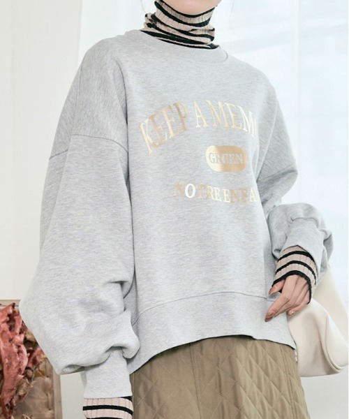 kirakiraShop（キラキラショップ）の「裏起毛コクーンロゴスウェット（スウェット・レディース・カーキ/ブラック/ベージュ/ラベンダー/グレー系その他/グレー系その他2/チャコール・FREE）」の22枚目の写真