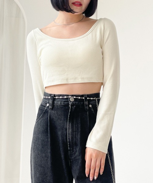 Heather（ヘザー）の「カップ付きバレエネックTEE  989248（Tシャツ/カットソー・レディース・ブラック/アイボリー・FREE）」の22枚目の写真