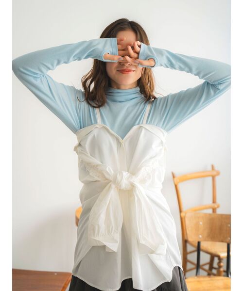 Ungrid（アングリッド）の「ハイネックシアーロングスリーブTee（Tシャツ/カットソー・レディース・ブルー/ブラック/オフホワイト/パープル・FREE）」の10枚目の写真