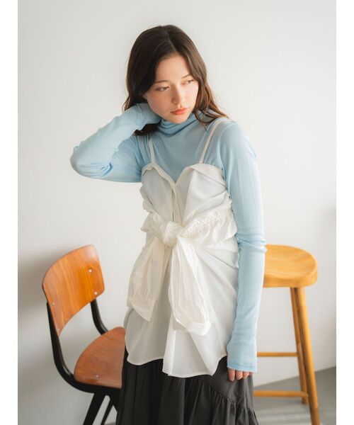 Ungrid（アングリッド）の「ハイネックシアーロングスリーブTee（Tシャツ/カットソー・レディース・ブルー/ブラック/オフホワイト/パープル・FREE）」の11枚目の写真