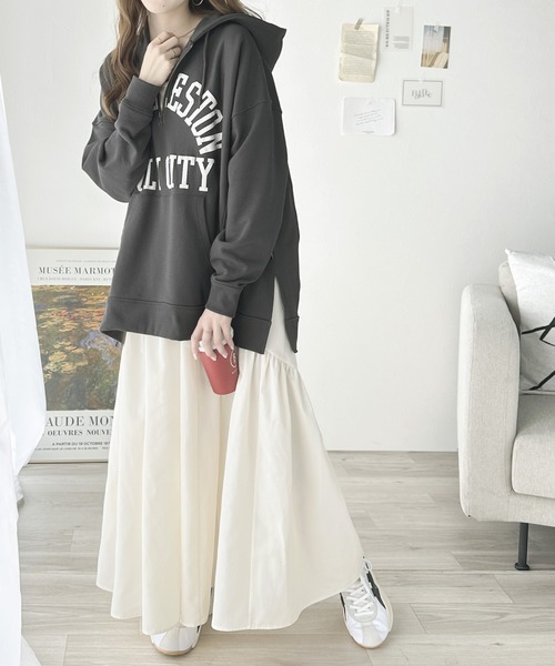 Java（ジャバ）の「《Javaジャバコラボ》コーディネートをぐっと新鮮に。ヴィンテージ風裏毛カレッジパーカー。（パーカー・レディース・アイボリー/チャコールグレー・SMALL/MEDIUM/LARGE/X-LARGE）」の13枚目の写真