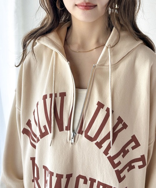 Java（ジャバ）の「《Javaジャバコラボ》コーディネートをぐっと新鮮に。ヴィンテージ風裏毛カレッジパーカー。（パーカー・レディース・アイボリー/チャコールグレー・SMALL/MEDIUM/LARGE/X-LARGE）」の20枚目の写真