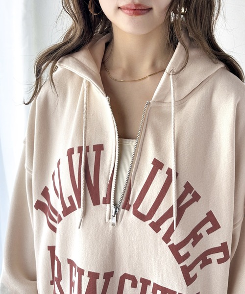 Java（ジャバ）の「《Javaジャバコラボ》コーディネートをぐっと新鮮に。ヴィンテージ風裏毛カレッジパーカー。（パーカー・レディース・アイボリー/チャコールグレー・SMALL/MEDIUM/LARGE/X-LARGE）」の6枚目の写真