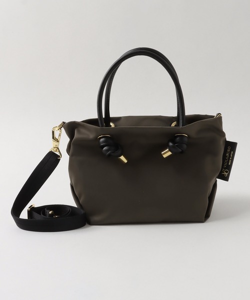 VIOLAd'ORO/ヴィオラドーロ】ノットハンドルナイロントートXSサイズ BIANCA