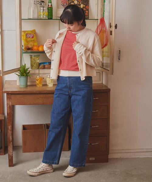 CHILD WOMAN（チャイルドウーマン）の「☆花メッシュジャガード クルーネックショートカーディガン（カーディガン/ボレロ・レディース・ピンク/パープル/ネイビー/アイボリー・FREE）」の22枚目の写真