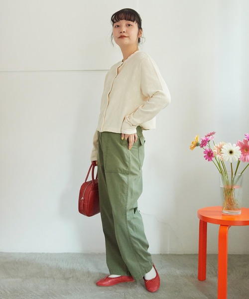 CHILD WOMAN（チャイルドウーマン）の「☆花メッシュジャガード クルーネックショートカーディガン（カーディガン/ボレロ・レディース・ピンク/パープル/ネイビー/アイボリー・FREE）」の19枚目の写真