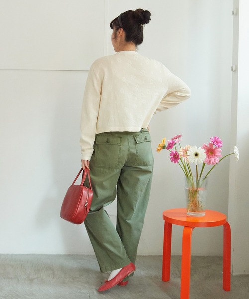 CHILD WOMAN（チャイルドウーマン）の「☆花メッシュジャガード クルーネックショートカーディガン（カーディガン/ボレロ・レディース・ピンク/パープル/ネイビー/アイボリー・FREE）」の20枚目の写真