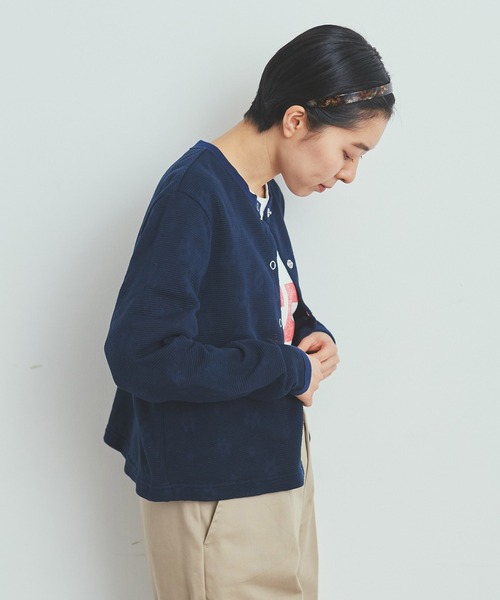 CHILD WOMAN（チャイルドウーマン）の「☆花メッシュジャガード クルーネックショートカーディガン（カーディガン/ボレロ・レディース・ピンク/パープル/ネイビー/アイボリー・FREE）」の13枚目の写真