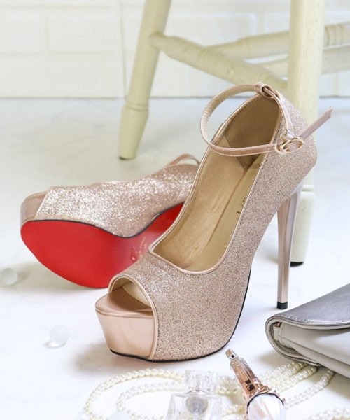 LibertyDoll(リバティードール)の「LibertyDoll/15cm アンクルストラップオープントゥパンプス(1250)(パンプス・レディース・ブラック/シルバー/ピンクゴールド/ゴールド/ピンク・3L/LL/L/S/M/SS)」の5枚目の写真