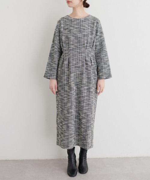 natural couture（ナチュラルクチュール）の「ニットソーツイード2WAYワンピース（ドレス・レディース・ホワイト系その他/ブラック系その他・MEDIUM/LARGE）」の14枚目の写真