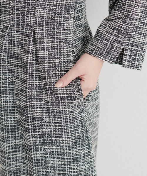 ニットソーツイード2WAYワンピース（ドレス）｜natural couture