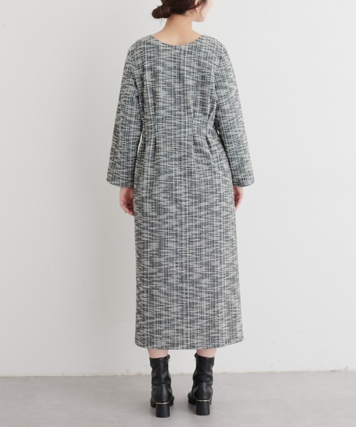 ニットソーツイード2WAYワンピース（ドレス）｜natural couture