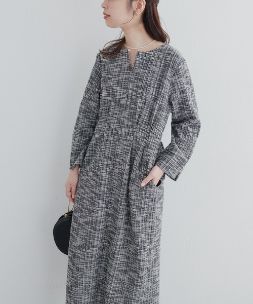 natural couture（ナチュラルクチュール）の「ニットソーツイード2WAYワンピース（ドレス・レディース・ホワイト系その他/ブラック系その他・MEDIUM/LARGE）」の12枚目の写真