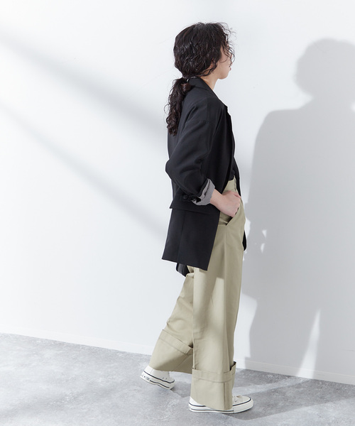 journal standard L'essage（ジャーナルスタンダードレサージュ）の「モスリン テーラージャケット（テーラードジャケット・レディース・ブラック/ベージュ・FREE）」の5枚目の写真