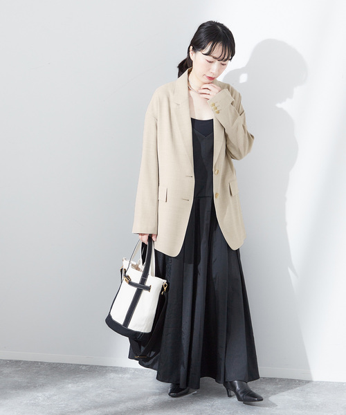 journal standard L'essage（ジャーナルスタンダードレサージュ）の「モスリン テーラージャケット（テーラードジャケット・レディース・ブラック/ベージュ・FREE）」の10枚目の写真