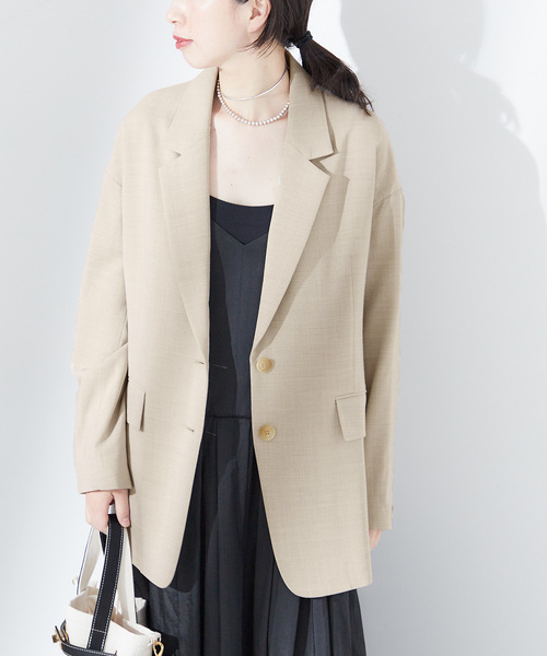 journal standard L'essage（ジャーナルスタンダードレサージュ）の「モスリン テーラージャケット（テーラードジャケット・レディース・ブラック/ベージュ・FREE）」の14枚目の写真