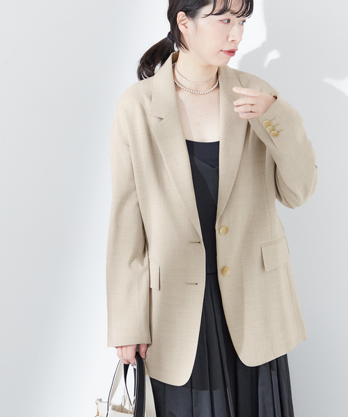 journal standard L'essage（ジャーナルスタンダードレサージュ）の「モスリン テーラージャケット（テーラードジャケット・レディース・ブラック/ベージュ・FREE）」の15枚目の写真