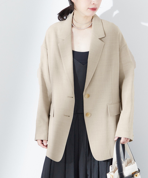 journal standard L'essage（ジャーナルスタンダードレサージュ）の「モスリン テーラージャケット（テーラードジャケット・レディース・ブラック/ベージュ・FREE）」の17枚目の写真