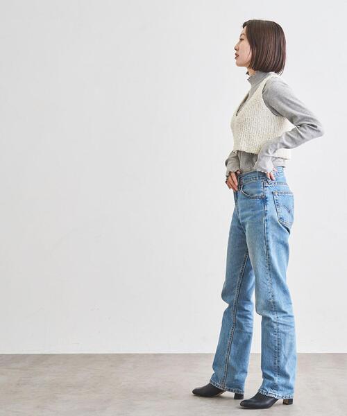 coen(コーエン)の「カールヤーンアゼ編みビスチェ(ニット/セーター・レディース・オフホワイト/ダークグレー/コバルトブルー・FREE)」の10枚目の写真