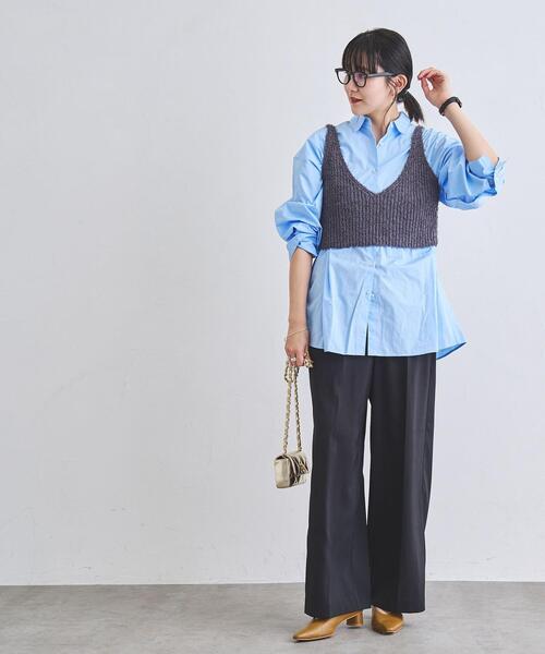 coen(コーエン)の「カールヤーンアゼ編みビスチェ(ニット/セーター・レディース・オフホワイト/ダークグレー/コバルトブルー・FREE)」の17枚目の写真