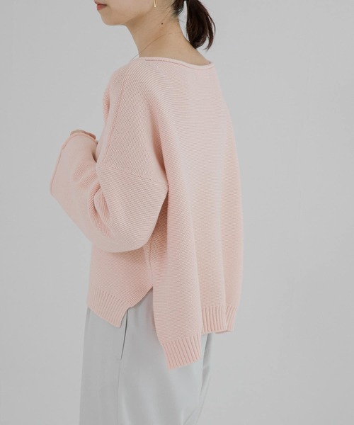 URBAN RESEARCH（アーバンリサーチ）の「ボートネックニット（ニット/セーター・レディース・ピンク/オフホワイト/ネイビー・FREE）」の3枚目の写真