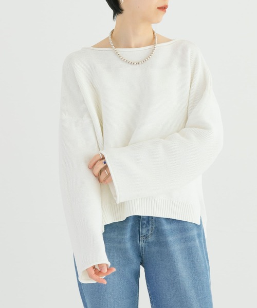 URBAN RESEARCH（アーバンリサーチ）の「ボートネックニット（ニット/セーター・レディース・ピンク/オフホワイト/ネイビー・FREE）」の9枚目の写真