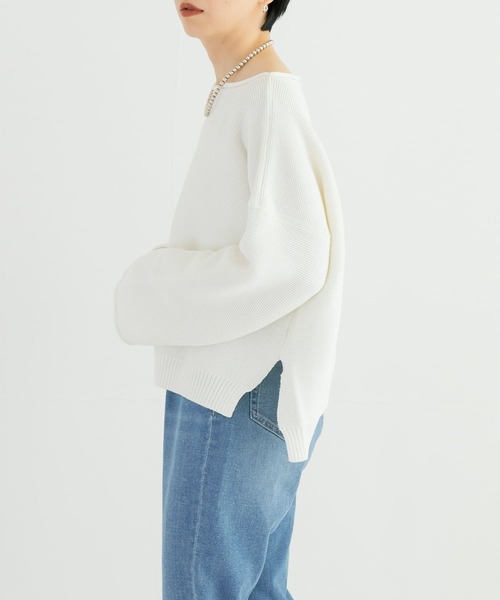 URBAN RESEARCH（アーバンリサーチ）の「ボートネックニット（ニット/セーター・レディース・ピンク/オフホワイト/ネイビー・FREE）」の11枚目の写真