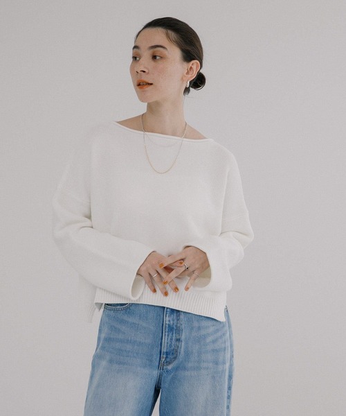 URBAN RESEARCH（アーバンリサーチ）の「ボートネックニット（ニット/セーター・レディース・ピンク/オフホワイト/ネイビー・FREE）」の15枚目の写真