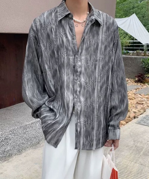 Theater code(シアターコード)の「▲design long sleeve shirt / デザイン ロング スリーブシャツ(シャツ/ブラウス・メンズ・ホワイト/グレー・2/3)」の7枚目の写真