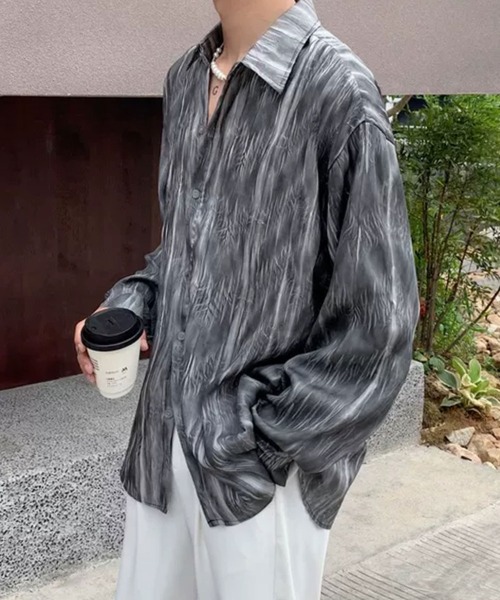 Theater code(シアターコード)の「▲design long sleeve shirt / デザイン ロング スリーブシャツ(シャツ/ブラウス・メンズ・ホワイト/グレー・2/3)」の9枚目の写真