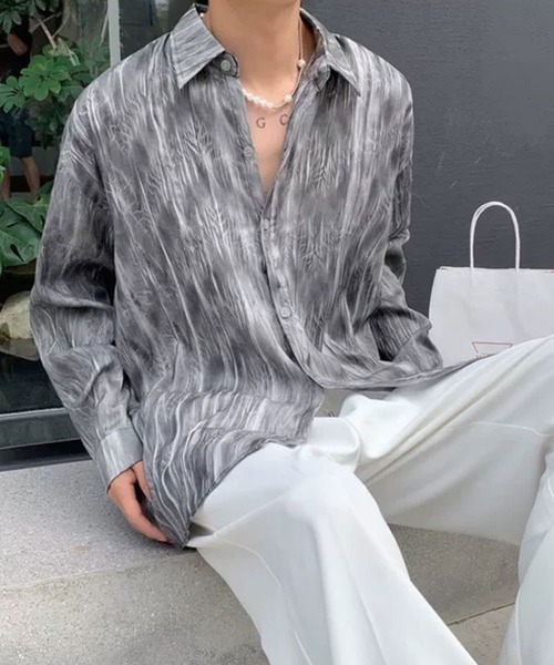 Theater code(シアターコード)の「▲design long sleeve shirt / デザイン ロング スリーブシャツ(シャツ/ブラウス・メンズ・ホワイト/グレー・2/3)」の10枚目の写真