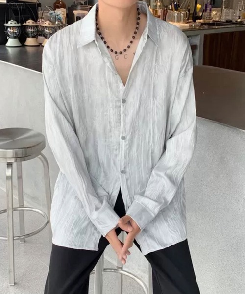 Theater code(シアターコード)の「▲design long sleeve shirt / デザイン ロング スリーブシャツ(シャツ/ブラウス・メンズ・ホワイト/グレー・2/3)」の4枚目の写真