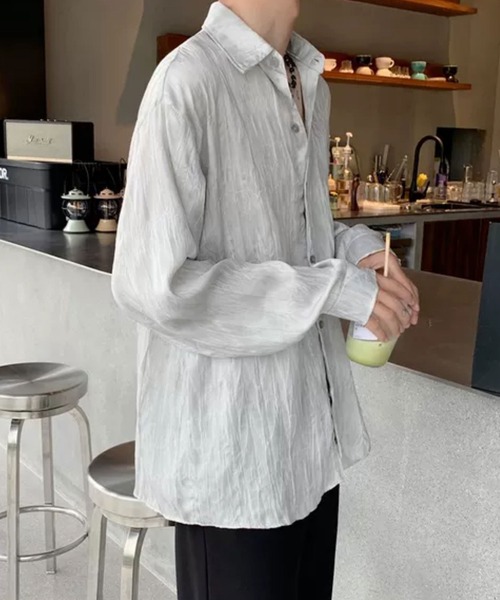 Theater code(シアターコード)の「▲design long sleeve shirt / デザイン ロング スリーブシャツ(シャツ/ブラウス・メンズ・ホワイト/グレー・2/3)」の6枚目の写真