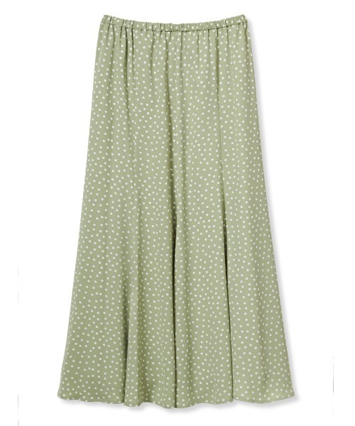 Mila Owen(ミラオーウェン)の「裾フレアマキシ丈ドットナロースカート(スカート・レディース・グリーン/ブラック/アイボリー・1/0)」の6枚目の写真
