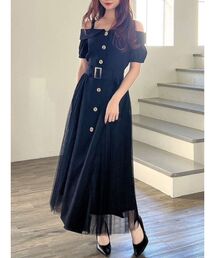 RESEXXY | オフショルプリーツワンピース(ワンピース)