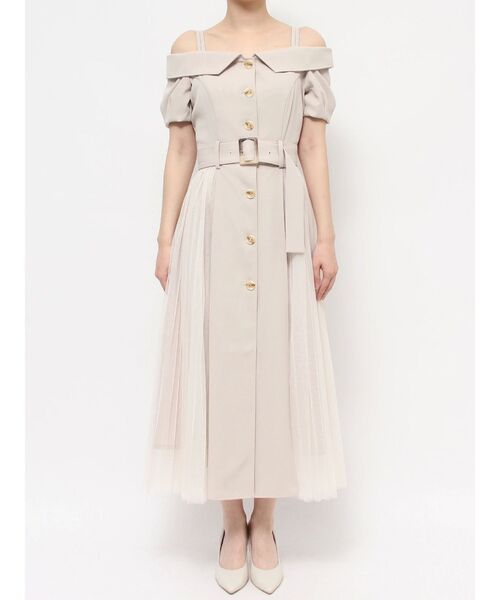 RESEXXY(リゼクシー)の「オフショルプリーツワンピース(ワンピース・レディース・ブラック/ネイビー/ベージュ・FREE)」の17枚目の写真