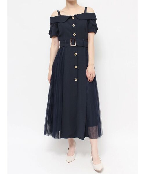 RESEXXY(リゼクシー)の「オフショルプリーツワンピース(ワンピース・レディース・ブラック/ネイビー/ベージュ・FREE)」の22枚目の写真